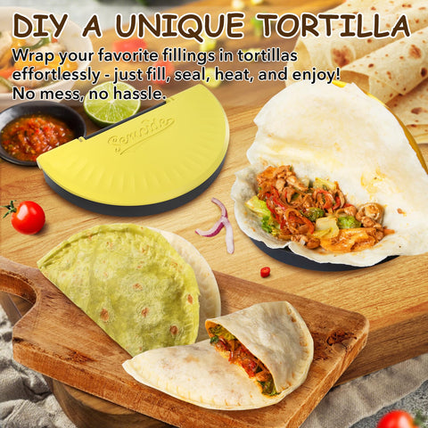 Semcide Tortilla Sealer 10-12-inch tortilla-press delivers quick, tight seals.