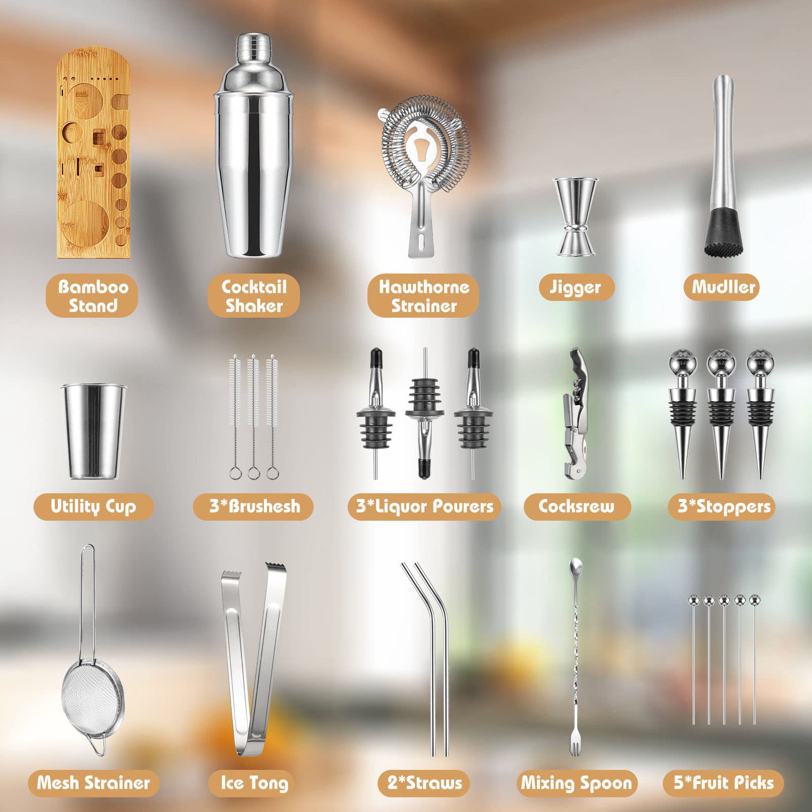 Semderm 18/8 stainless steel shaker for smooth mixing.