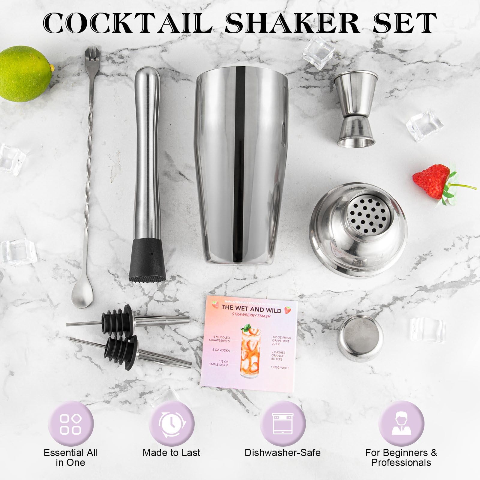 Semderm jigger with 1oz and 0.5oz marks for precise measurements