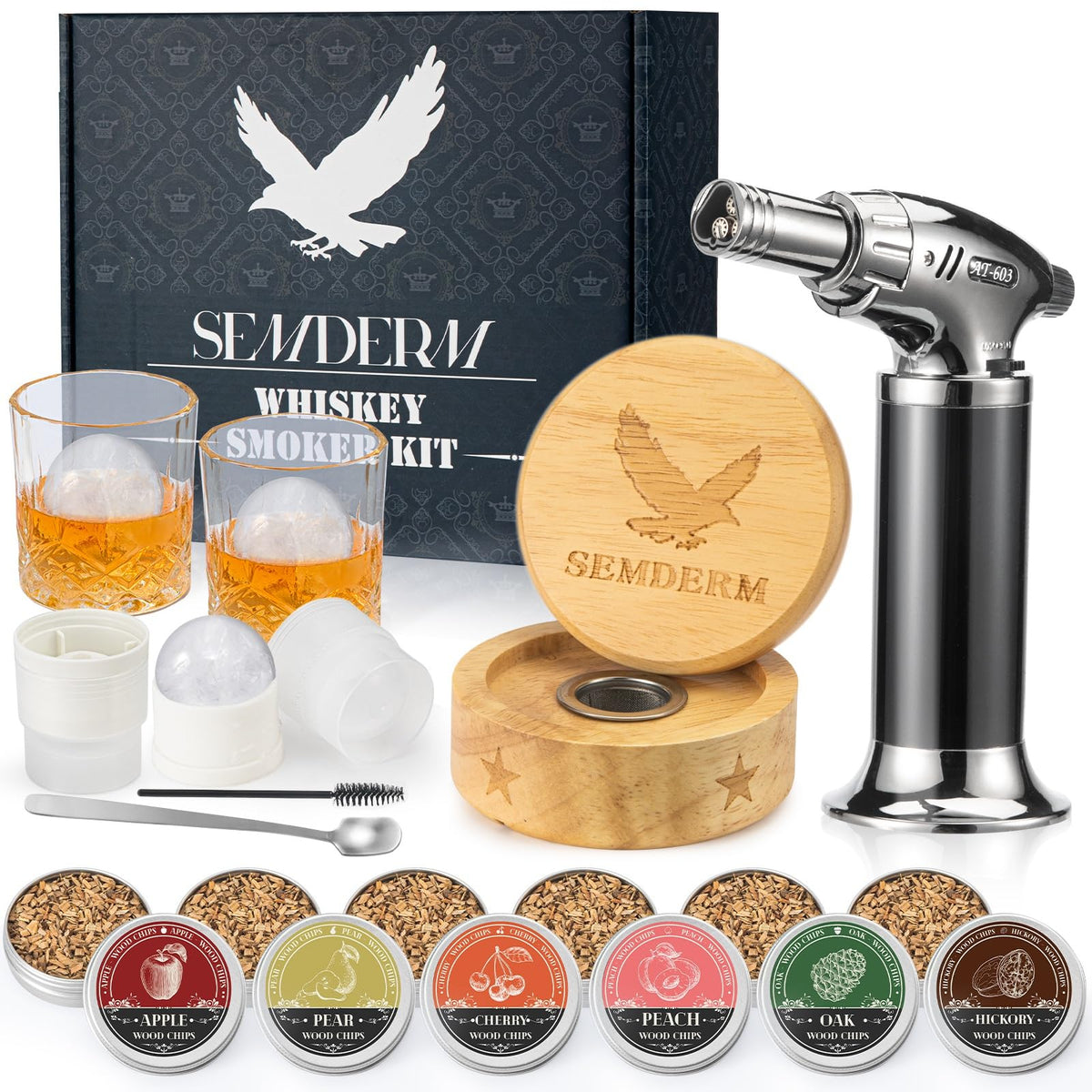 Semderm Whisky Smoker Kit chamber for cold smoke infusion to flavor beverages