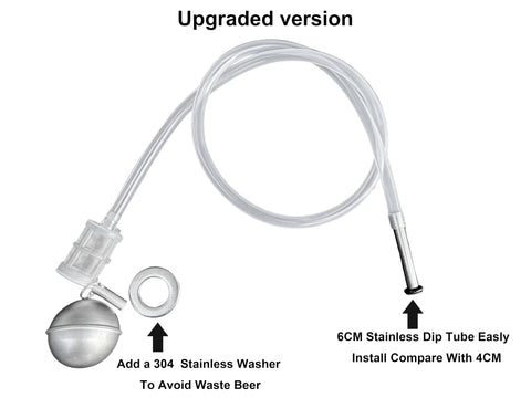 Semfeil Brew 304SS Floating Ball Dip Tube top-of-keg draw