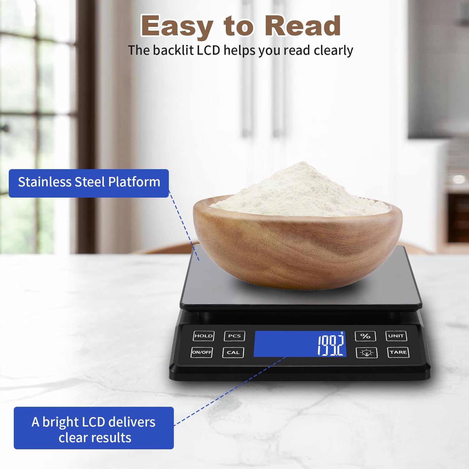 SEMIER digital kitchen scale auto-off helps conserve battery life.