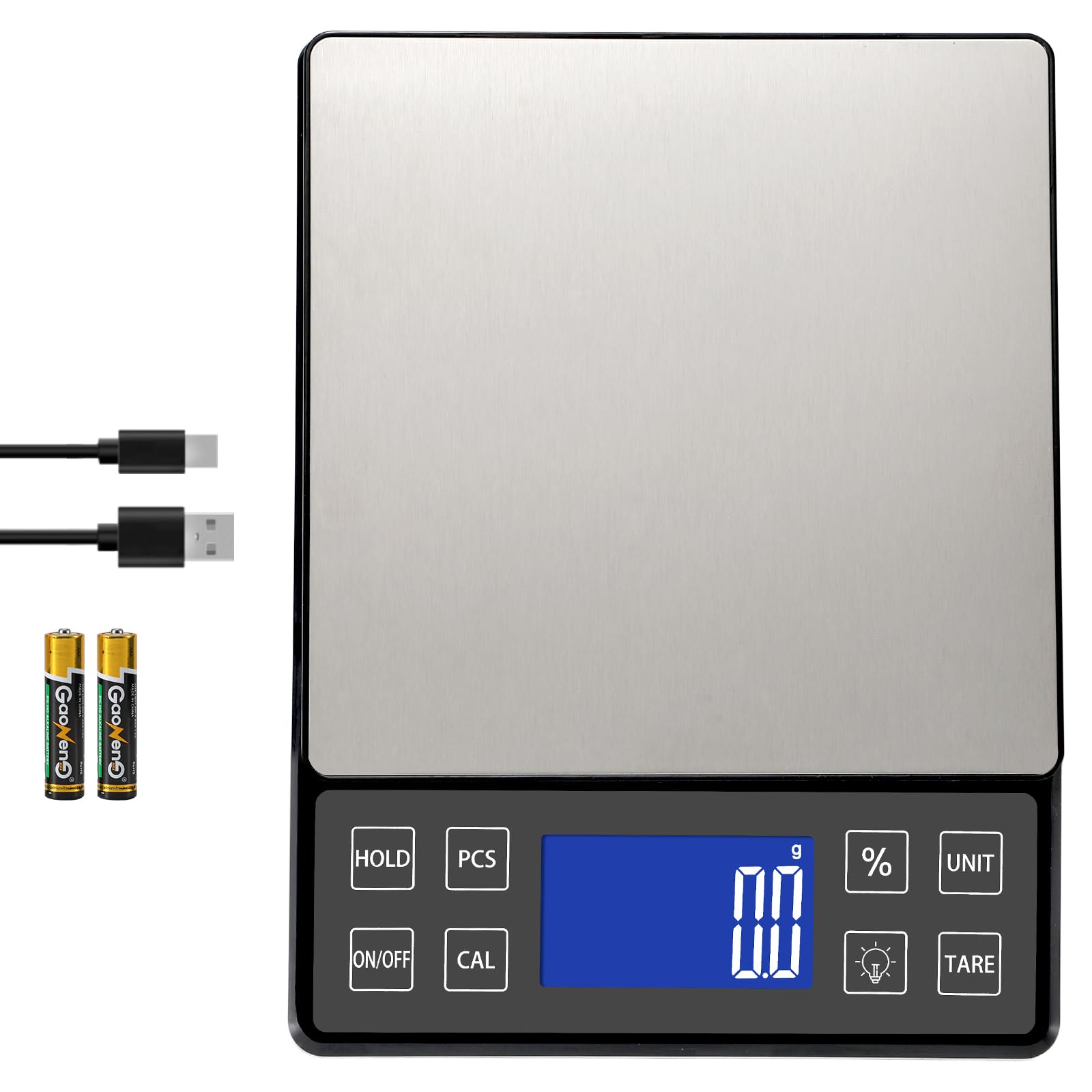 SEMIER digital kitchen scale with pan enables precise portion control.