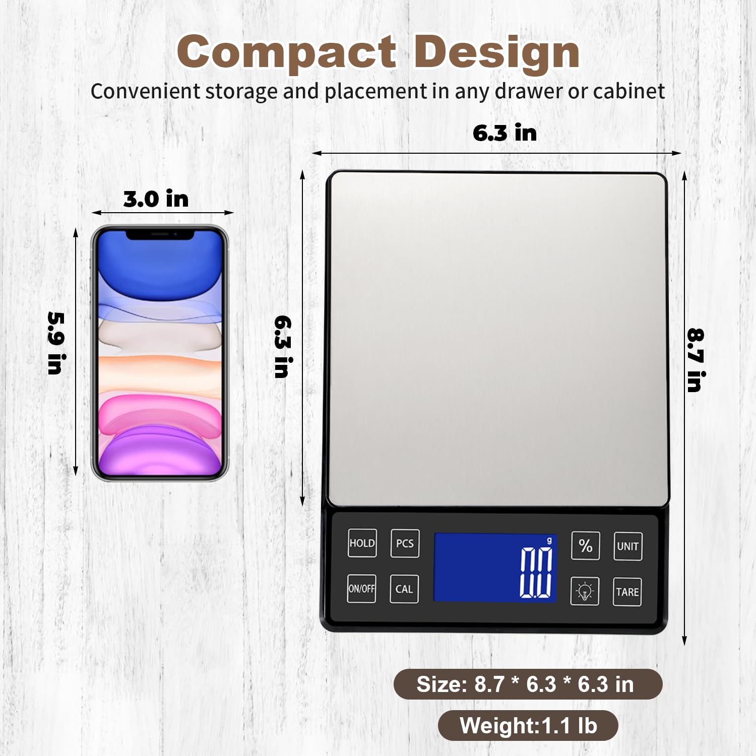 SEMIER digital kitchen scale 0.1 g precision for accurate measures.