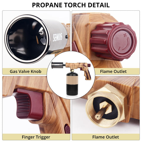 Adjustable flame on the Semlos torch supports delicate sous vide or bold searing.