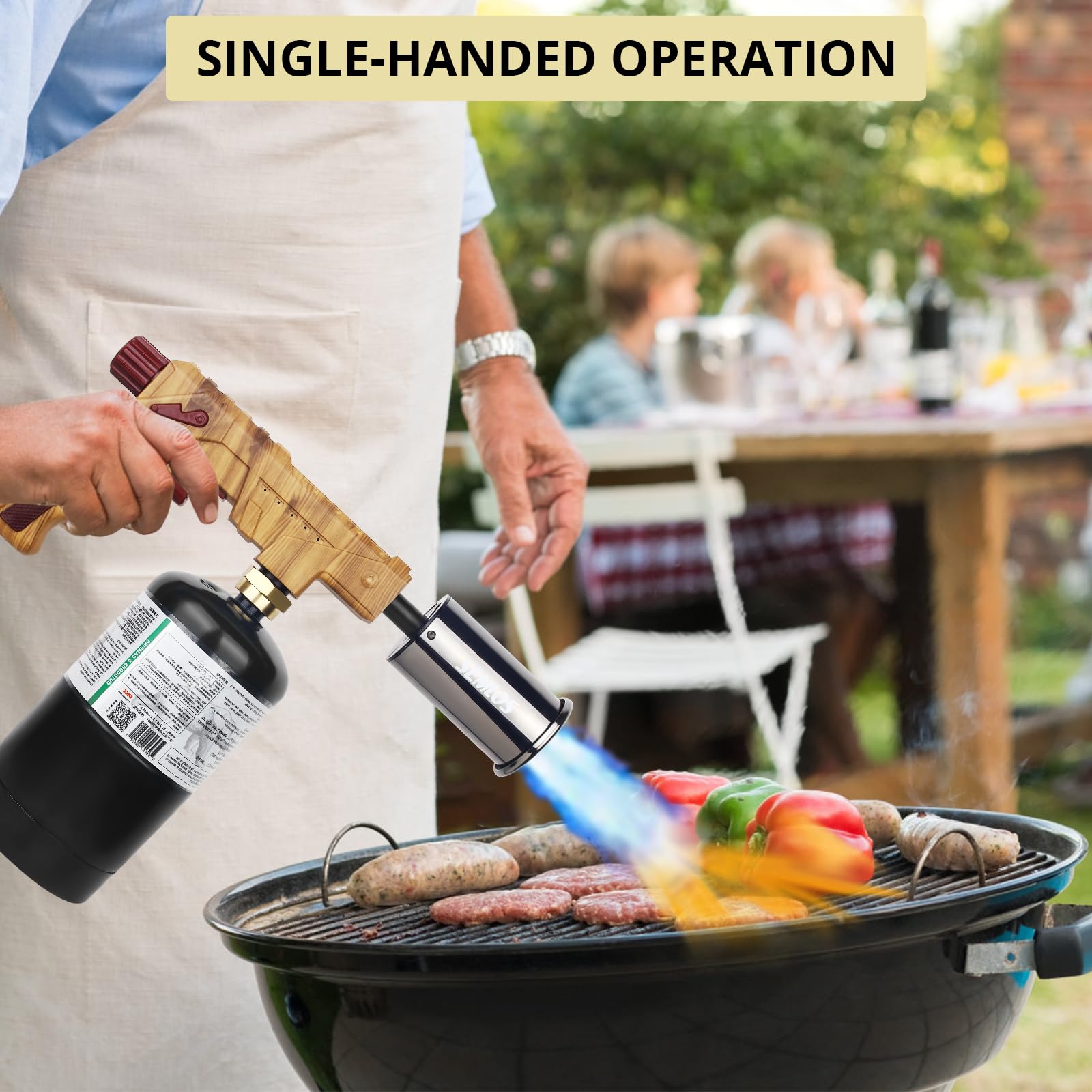 Semlos propane torch cylinder compatibility lets you use standard tanks.