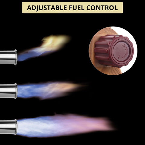 Durable Semlos nozzle delivers consistent high-heat flames when needed.
