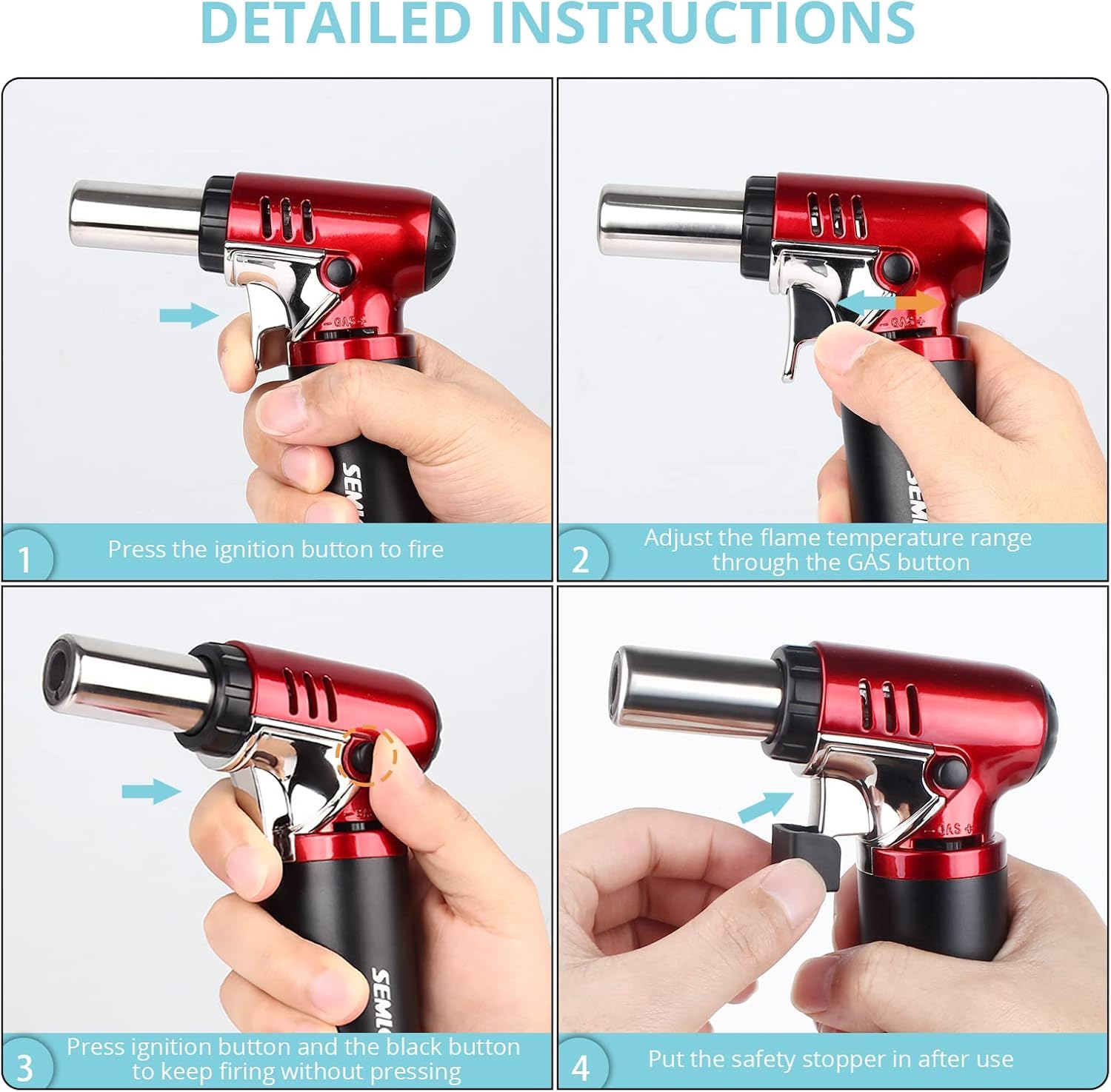 Semlos adjustable flame for delicately searing to high heat