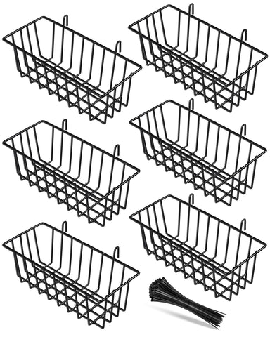 SEMPOMA 6-pack wire baskets on grid wall for organized storage.
