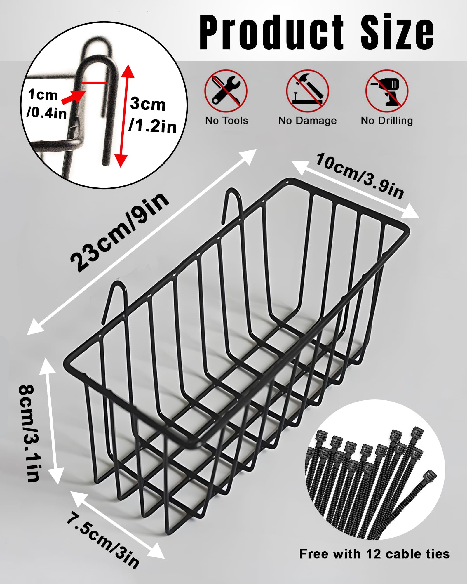 SEMPOMA grid wall basket closeup showing arc-design safety edges.