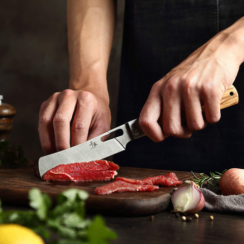 SENBON outdoor use in camping or BBQ scenes, ready for quick kitchen tasks.
