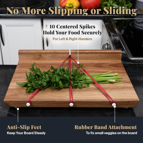 SENDAR Adaptive Cutting Board raised rear fence prevents spills during use