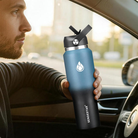 SENDESTAR 40oz bottle ice-friendly wide mouth for easy filling.
