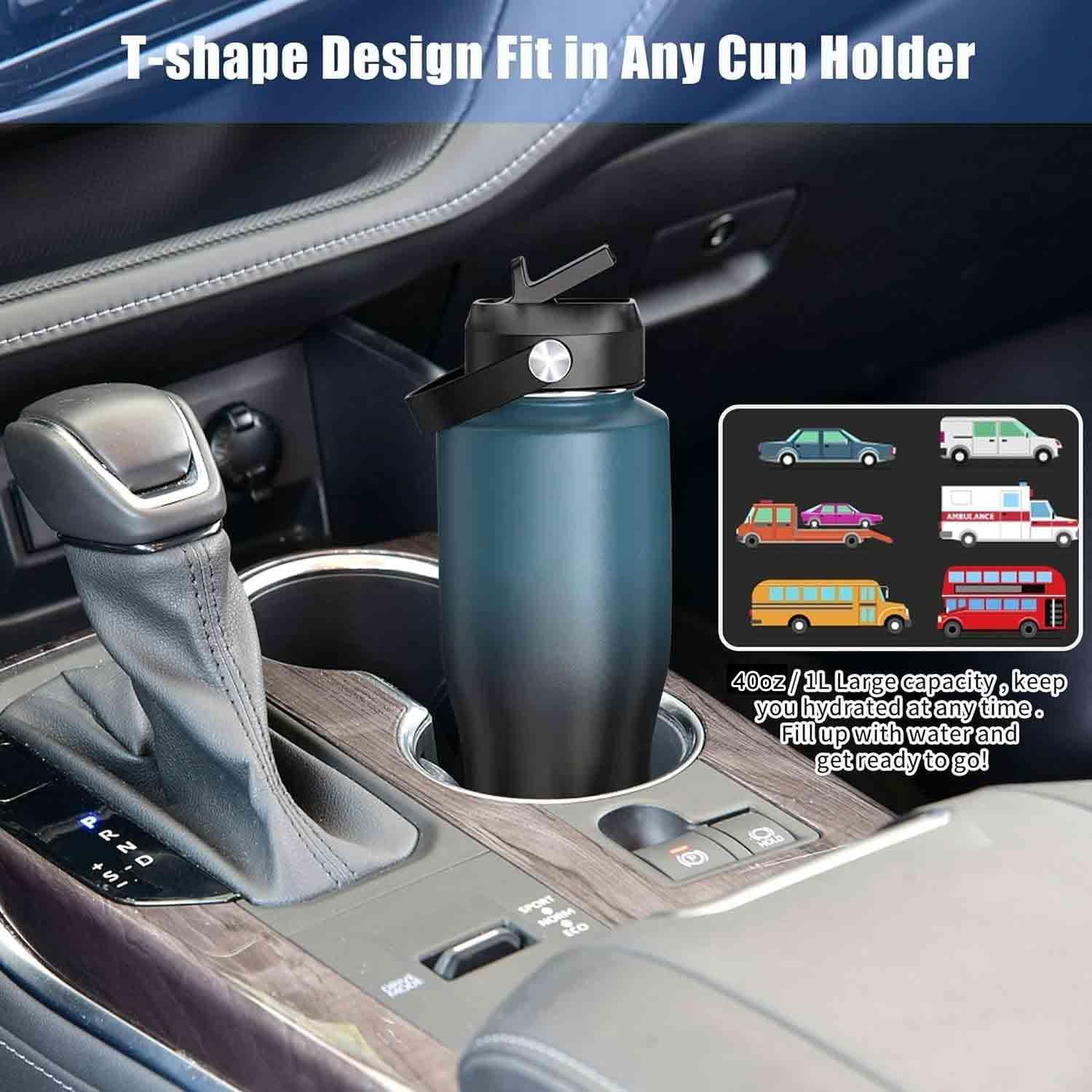 SENDESTAR 40oz bottle spout lid demonstrates hot beverage sipping on the go.