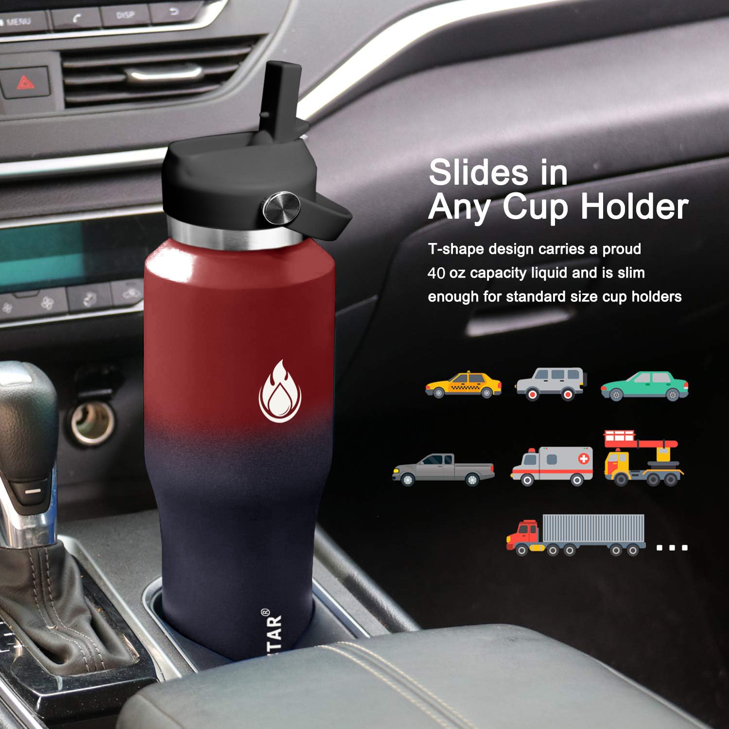 SENDESTAR bottle in car cup holder for travel convenience