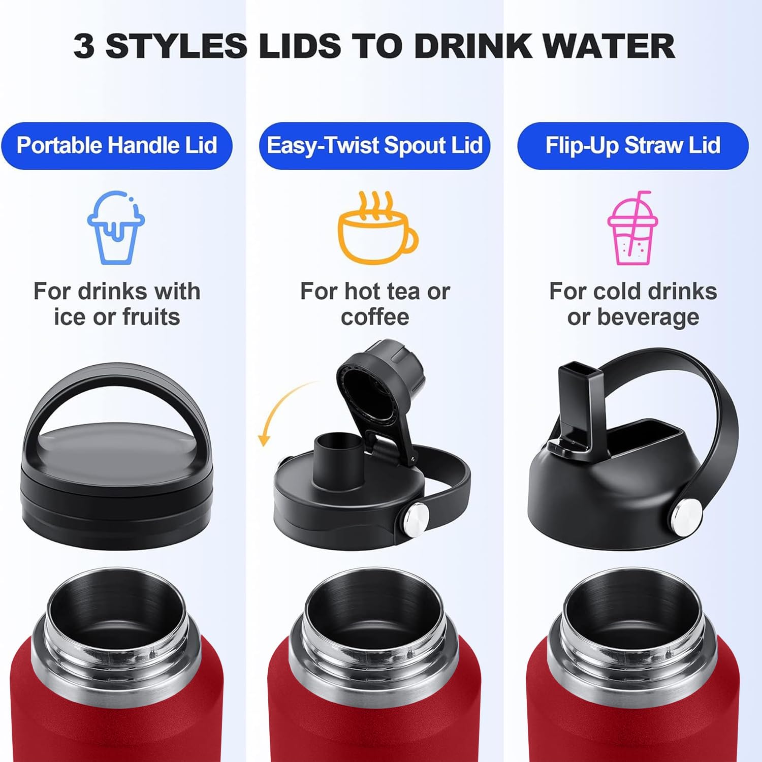 SENDESTAR straw lid with flex handle enables easy sipping