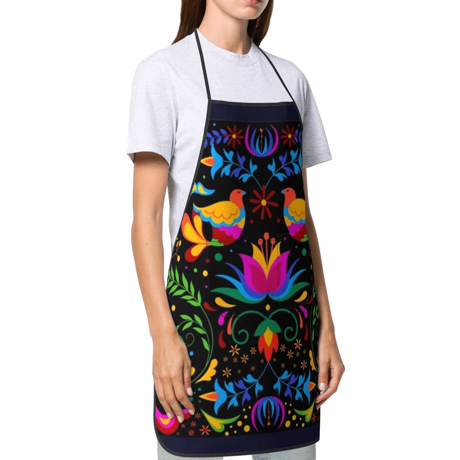 Senheol Day of the Dead apron adjustable ties ensure comfortable fit for all sizes.