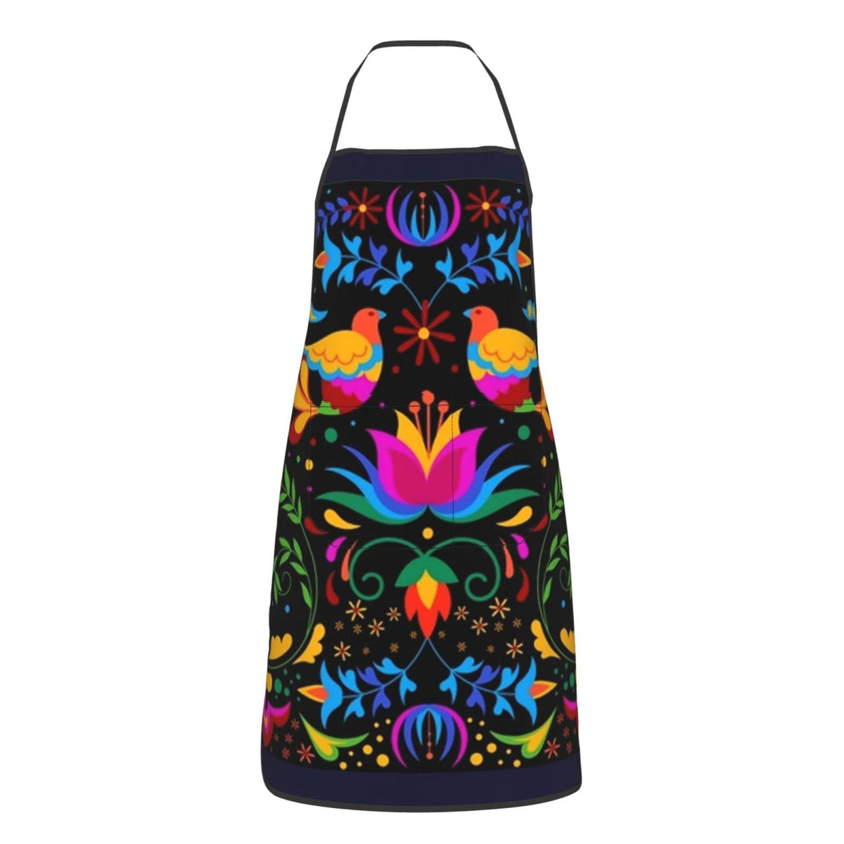 Senheol Day of the Dead apron with vibrant Dia de los Muertos print for festive cooking.