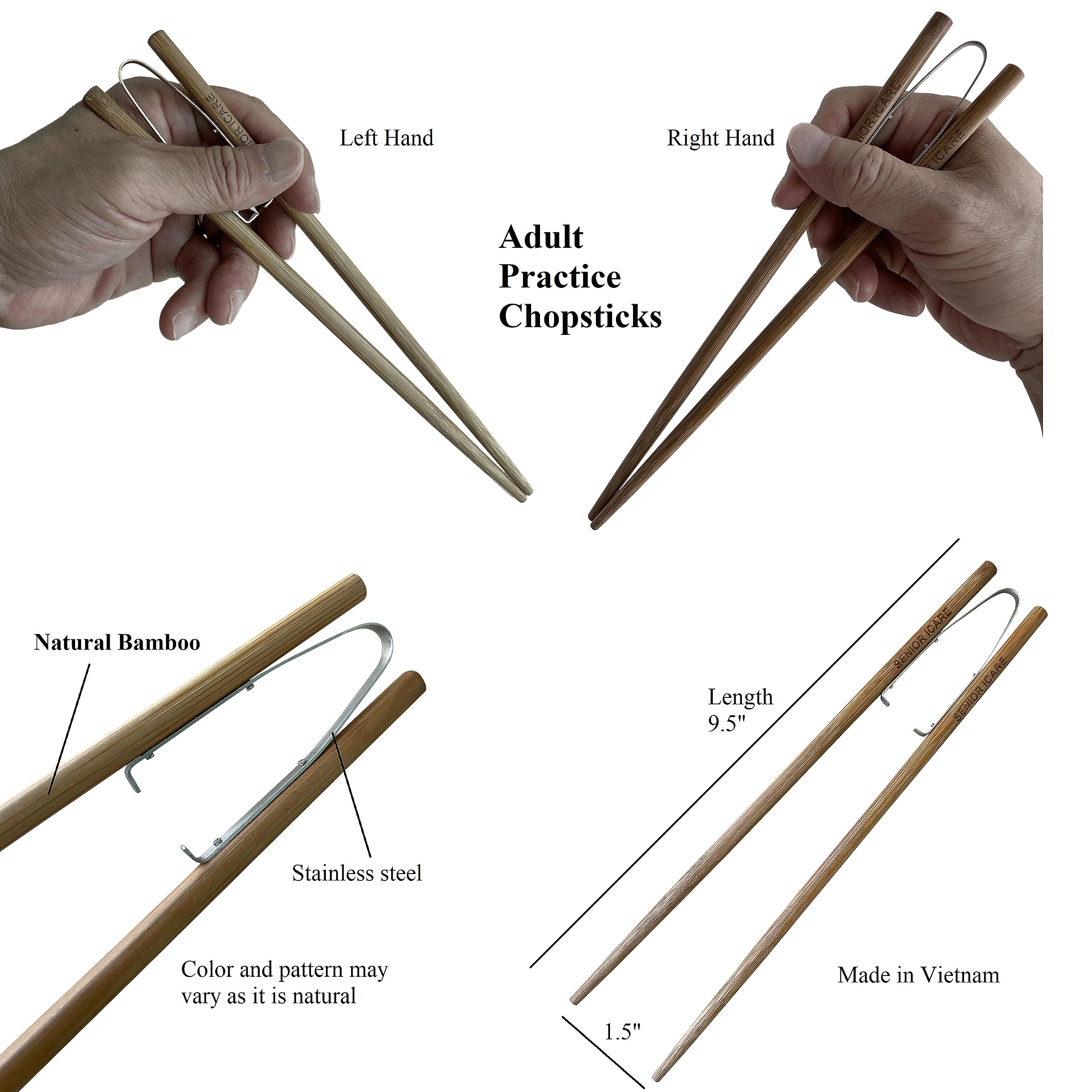 Senior ICare hands using chopsticks demonstrating improved control for varied dishes