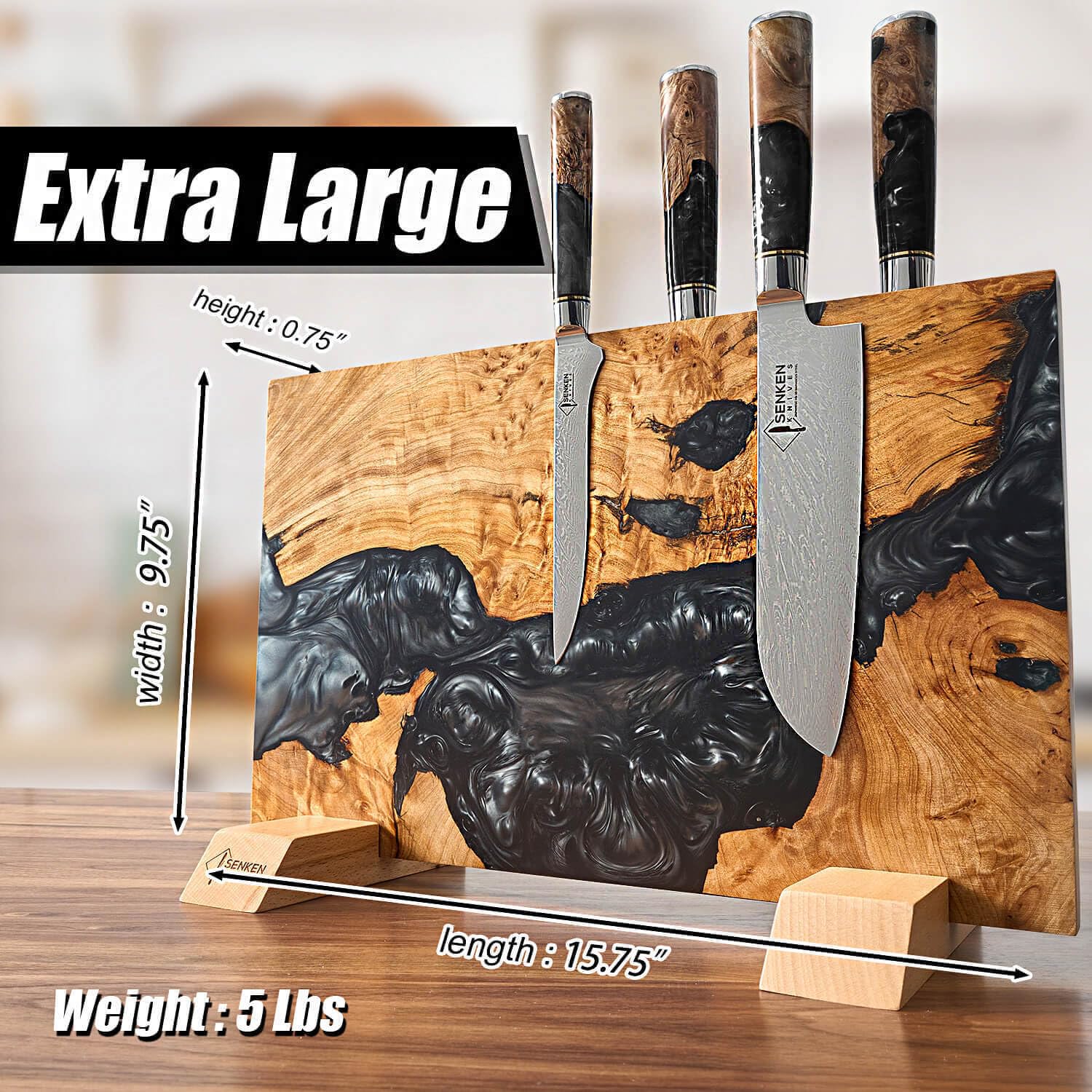 Senken Knives Black Tsunami block dual-sided storage for easy access