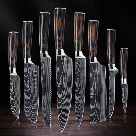 Senken Knives Imperial Damascus pattern blades showcase luxury and precise slicing.