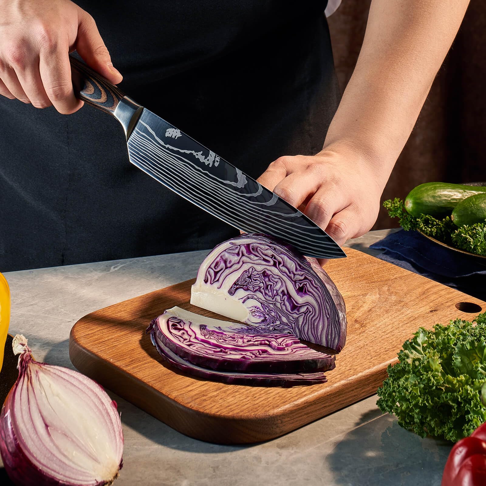 Senken Knives razor-sharp blades enable ultra-thin slicing and clean cuts.