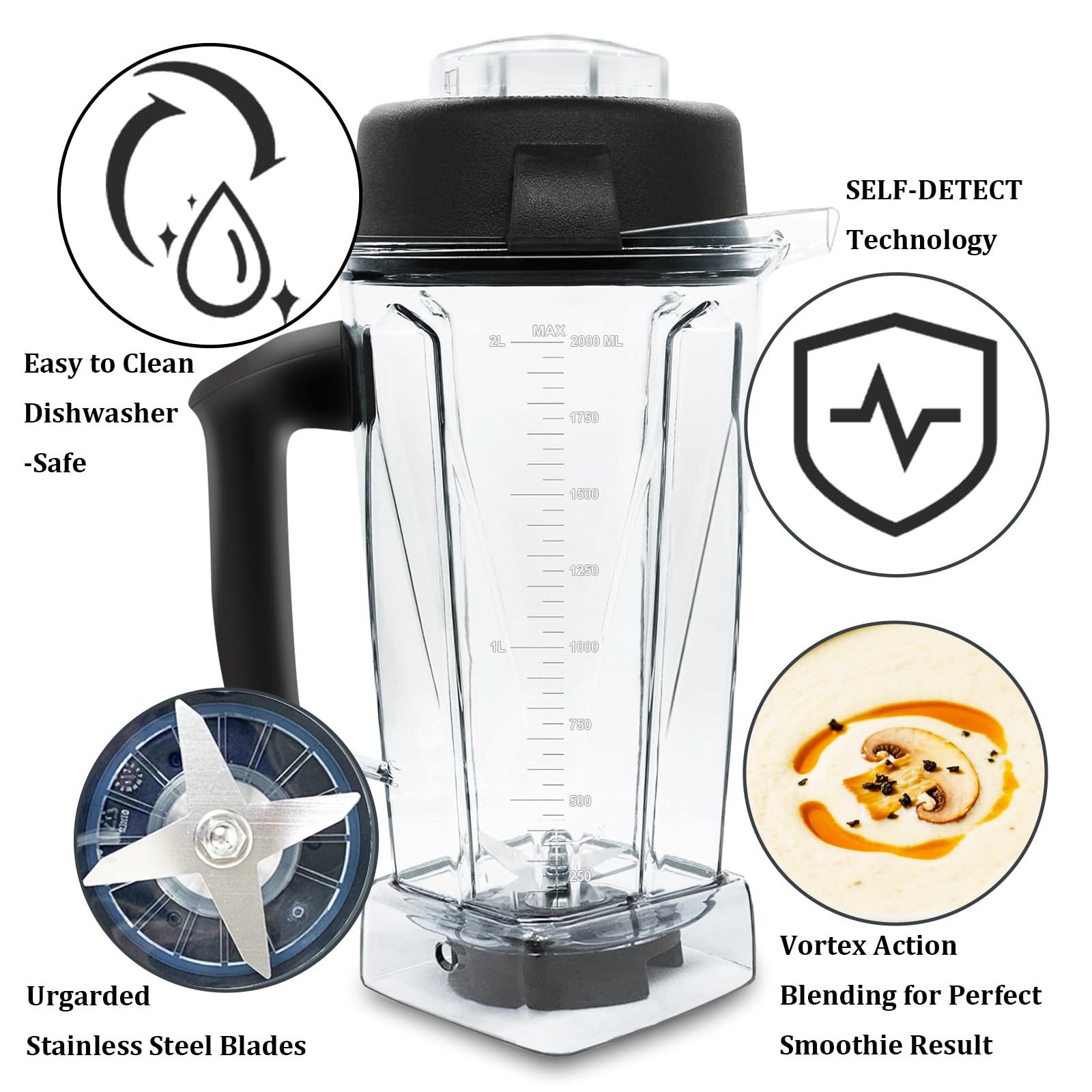 Senlee 64oz capacity pitcher ideal for large batches