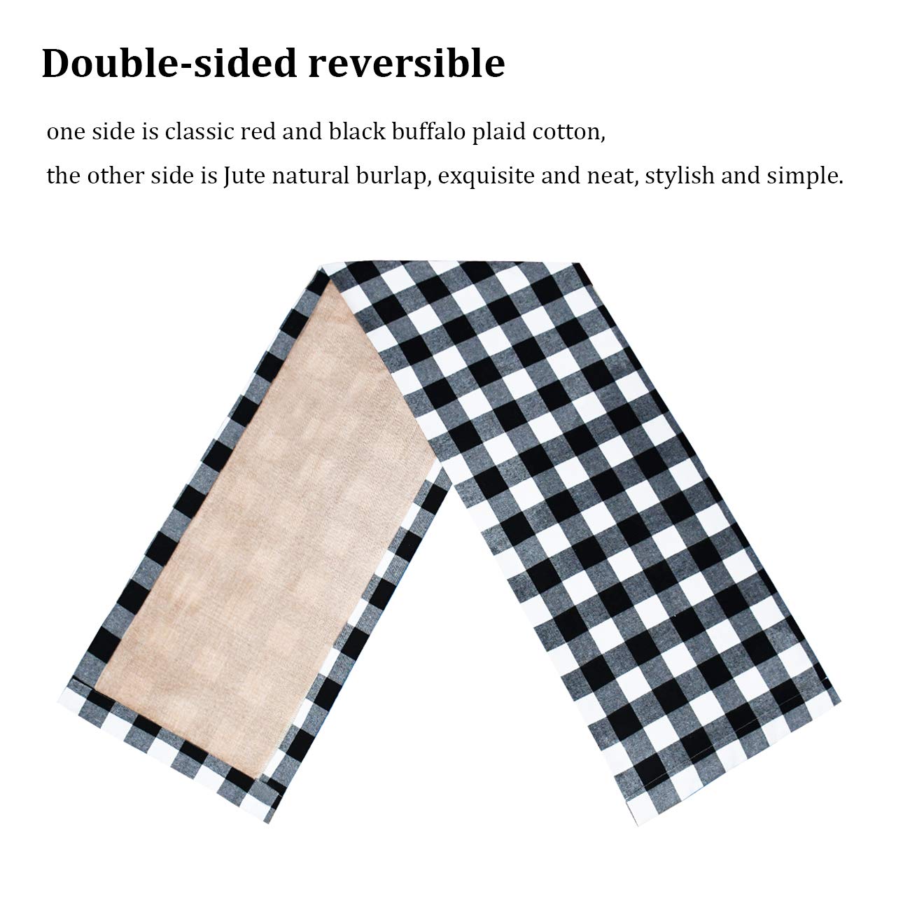 Senneny burlap natural side adds rustic charm to Christmas tables.