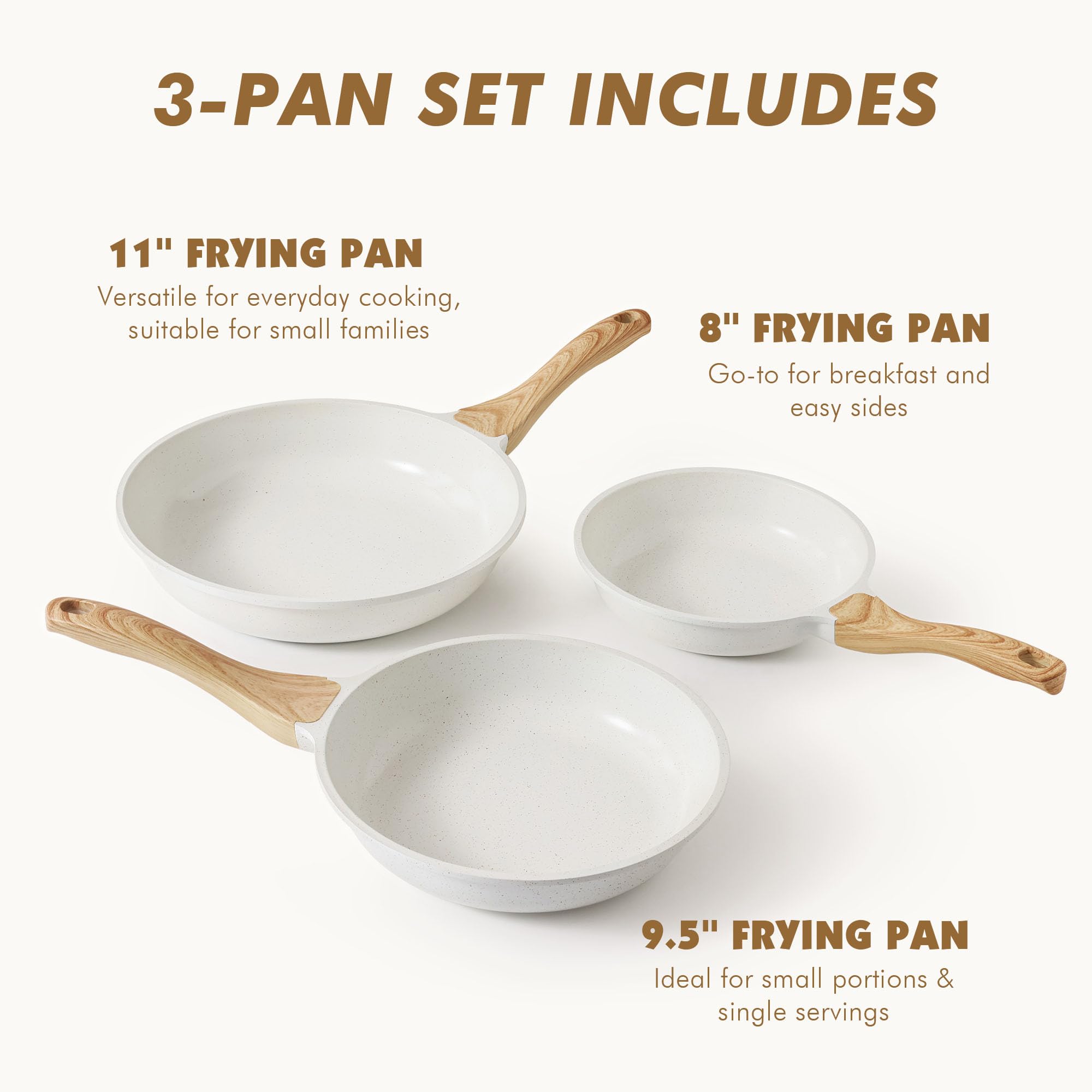 SENSARTE 11-inch ceramic nonstick pan versatile for family-sized sauté and searing