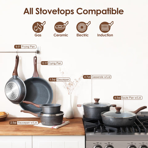 Sensarte 11-inch sauté pan with lid for quick, controlled simmering.