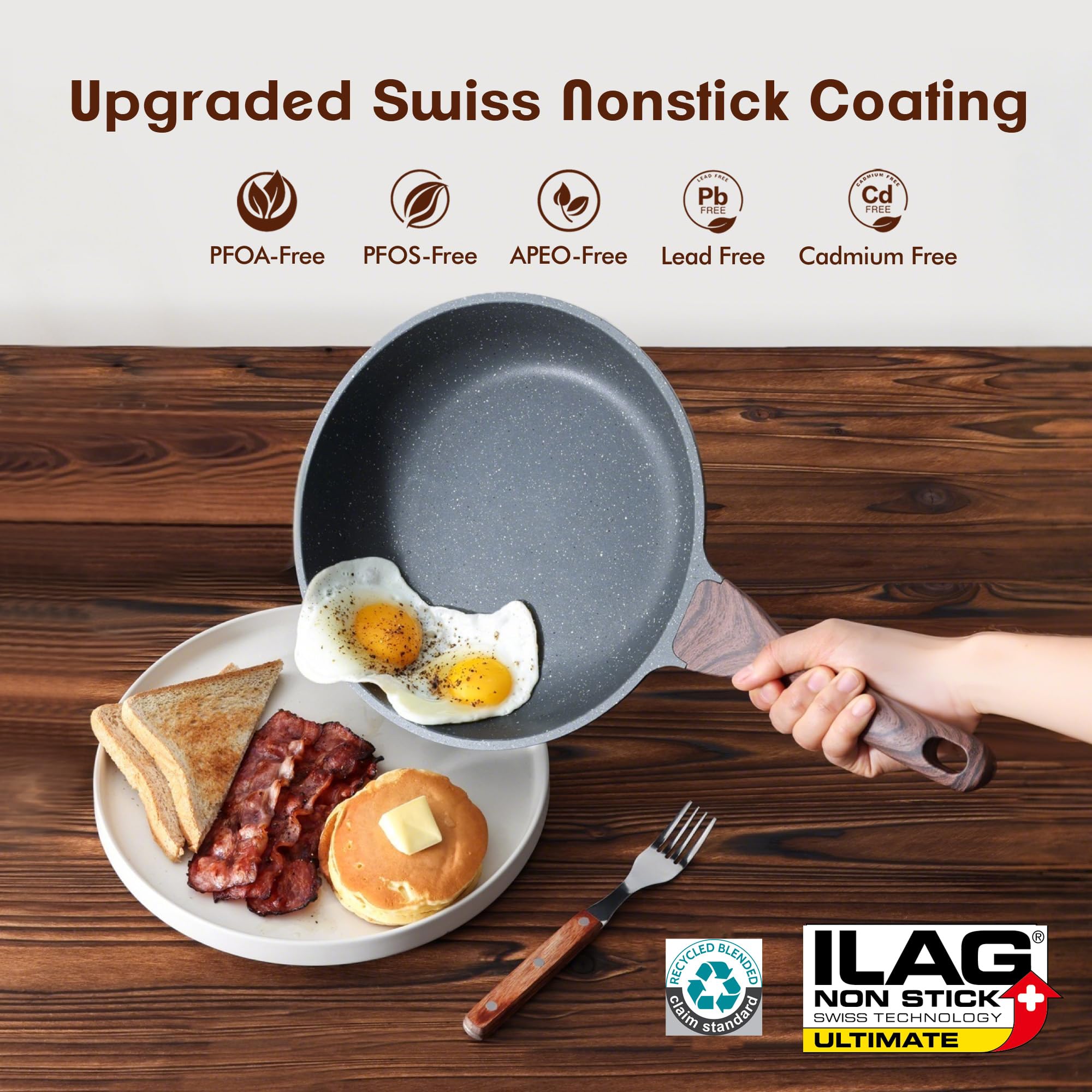SENSARTE 12.5-inch frying pan for even browning and searing