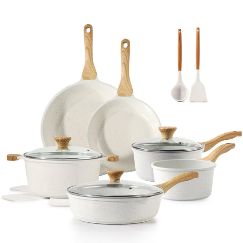 SENSARTE 9.5-inch frypan showing easy food release for healthier meals