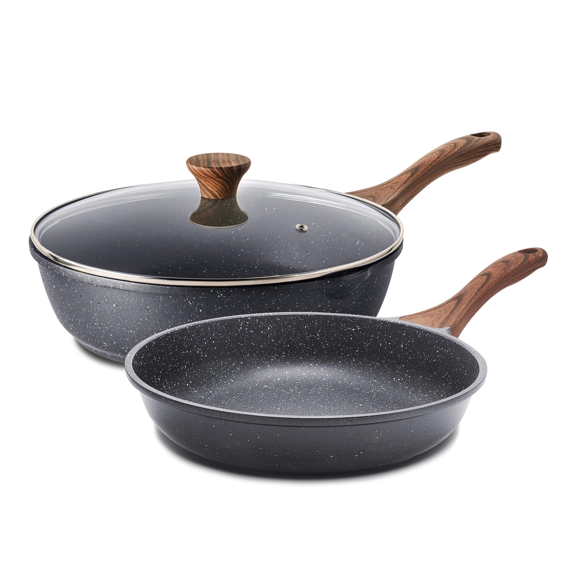 SENSARTE 8-inch omelette pan with granite coating for easy egg release