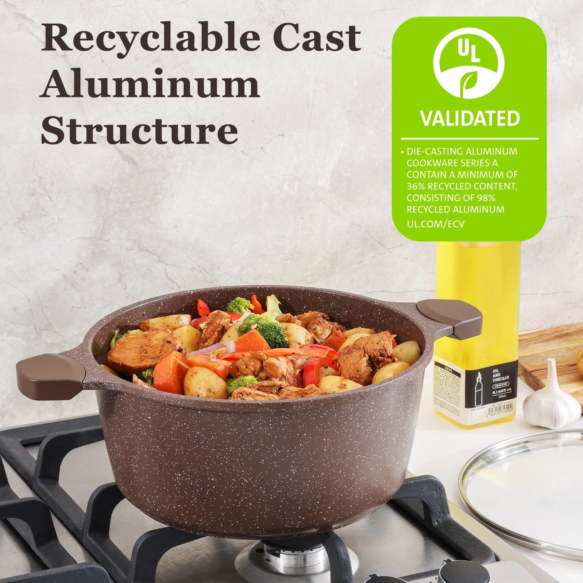 SENSARTE 4.5-quart casserole with lid for family meals