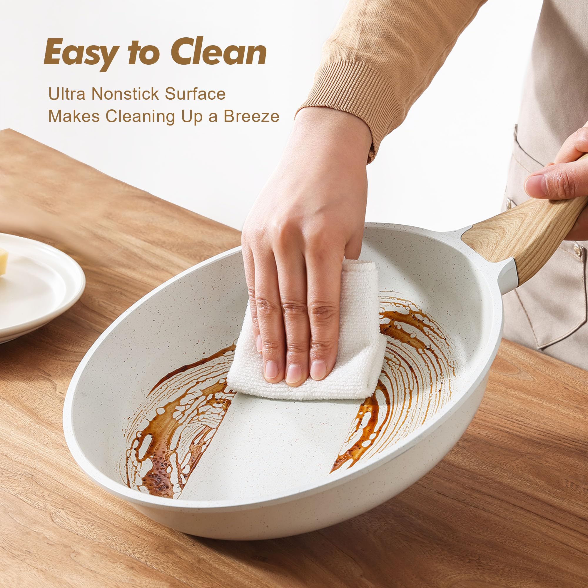 SENSARTE ceramic coating omelette pan ready for fluffy eggs