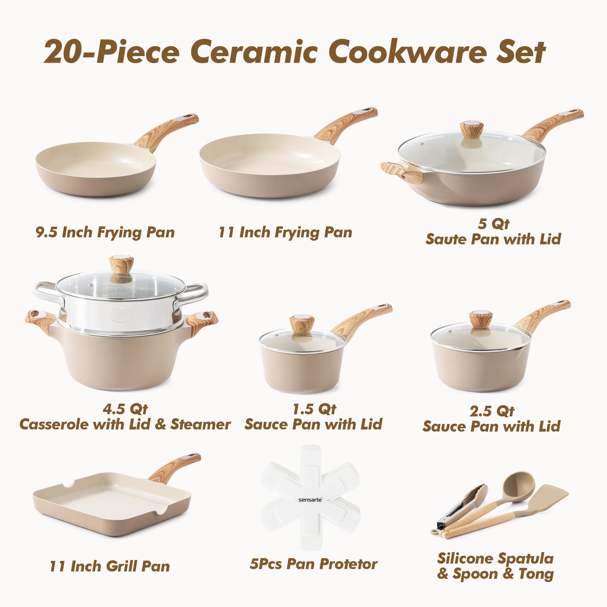 SENSARTE casserole with steamer for steady simmer and versatility
