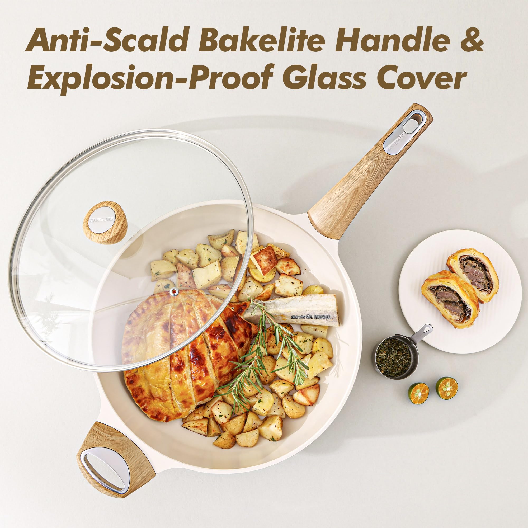 SENSARTE nonstick cookware cleans easily with a quick wipe