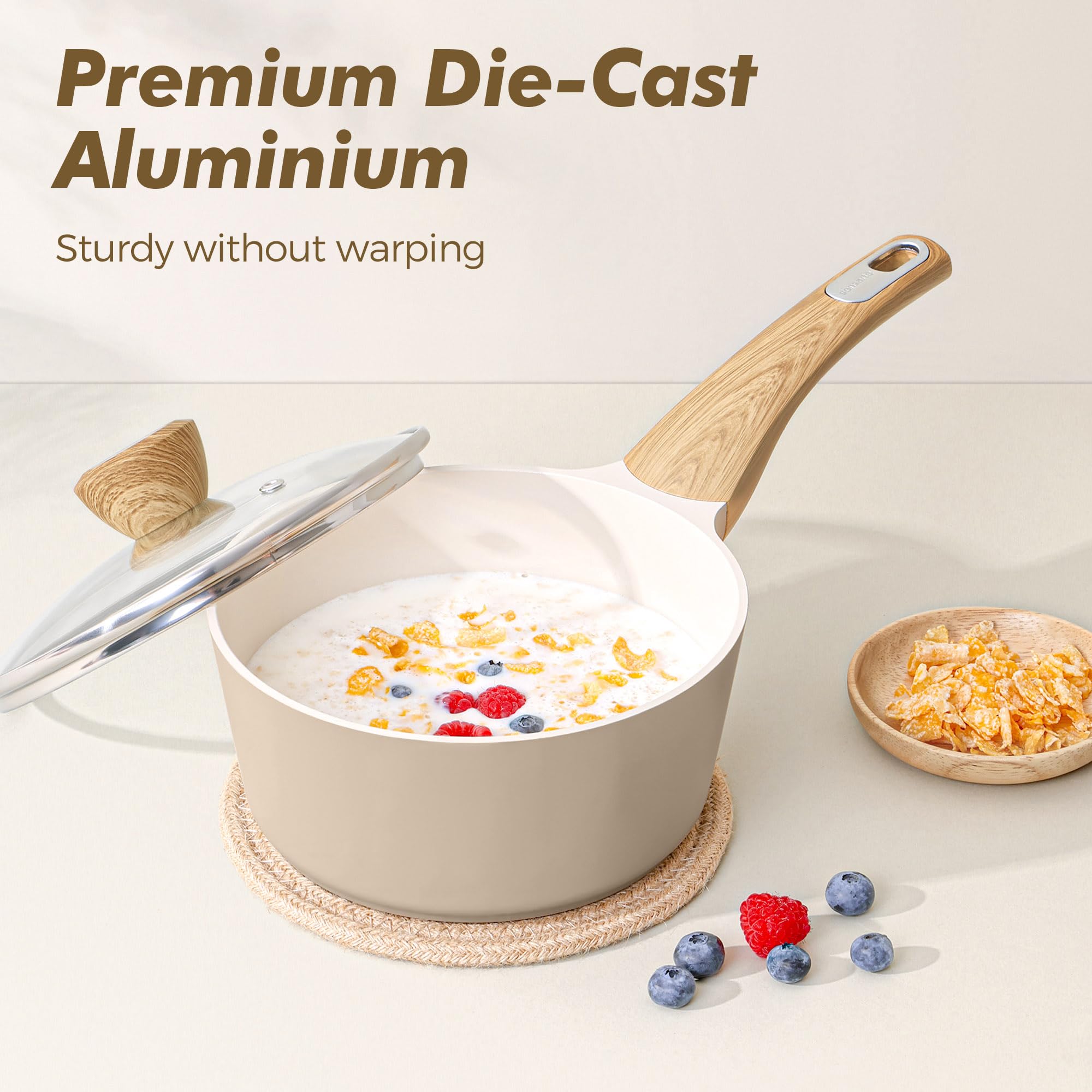 SENSARTE glass lid offers clear visibility during cooking