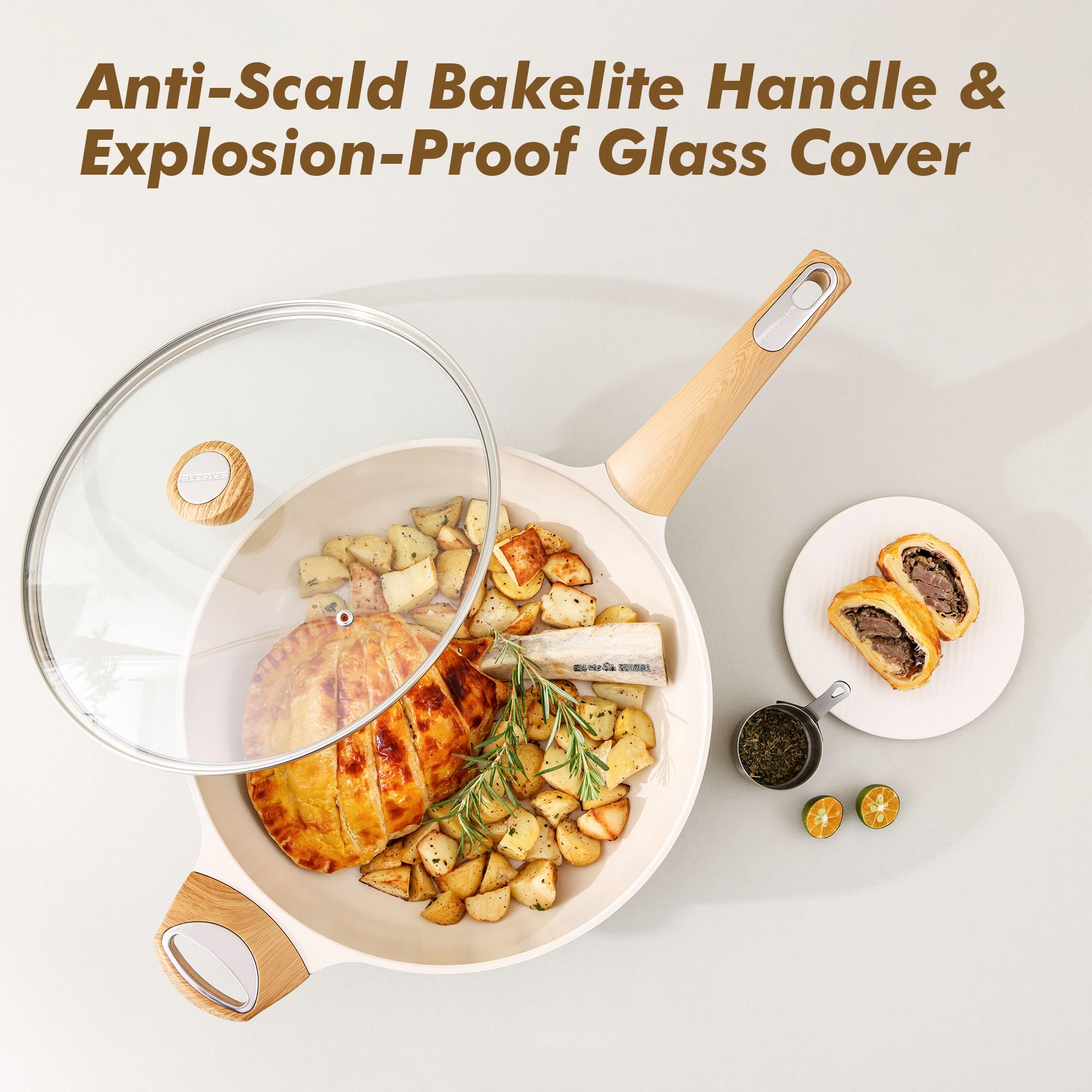 SENSARTE pan with clear lid supports monitoring without splatter