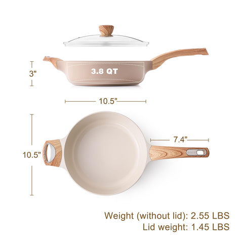 SENSARTE multi-use pan ideal for sautéing, frying, and braising