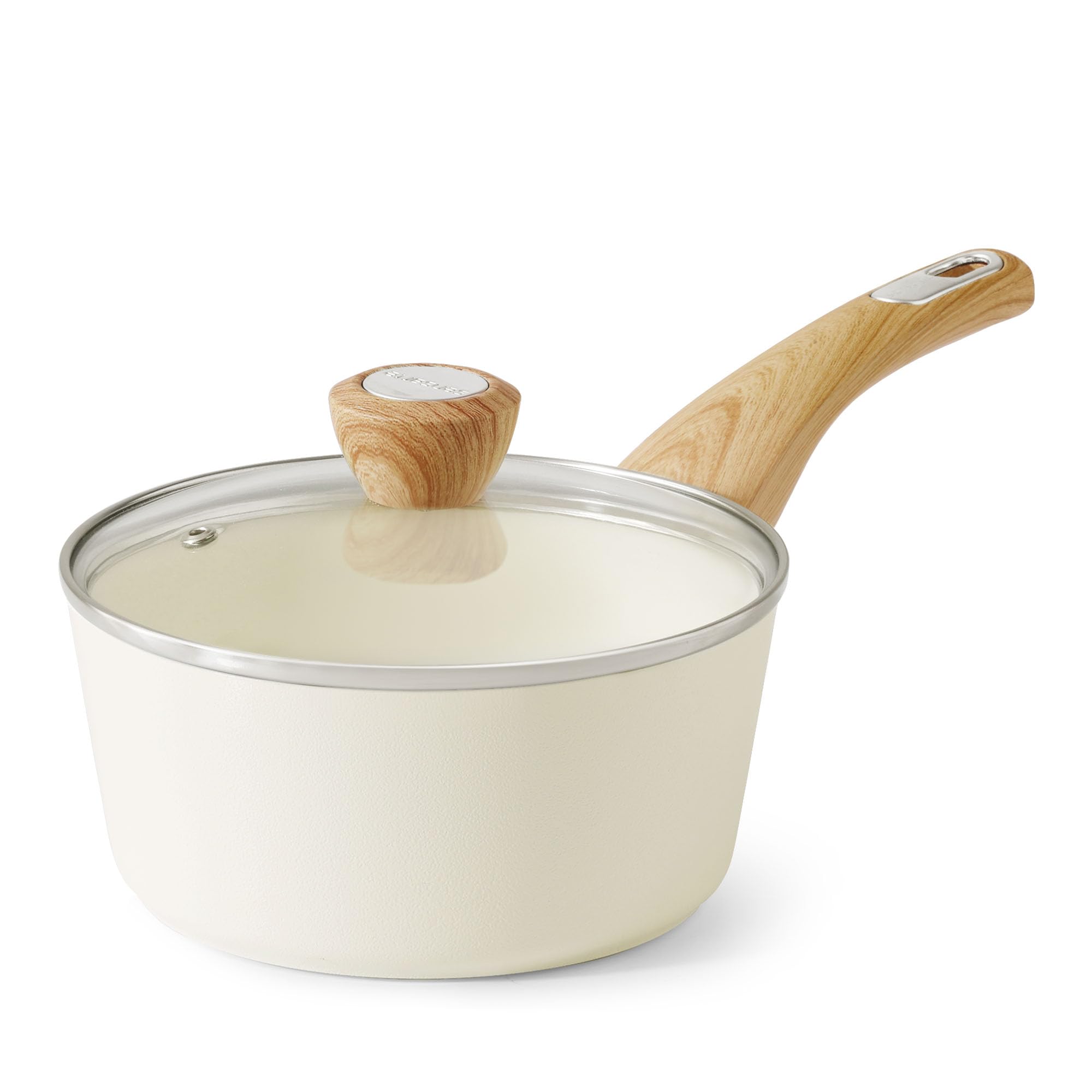 SENSARTE ceramic nonstick saucepan with lid for even heating and easy sauces.