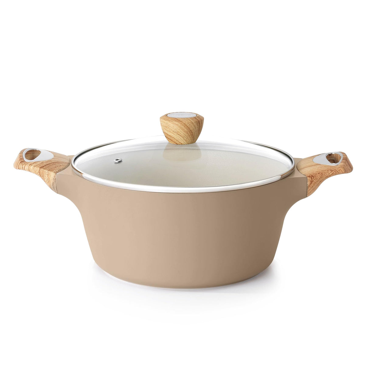 SENSARTE ceramic stock pot with lid offers easy food release for healthier cooking.