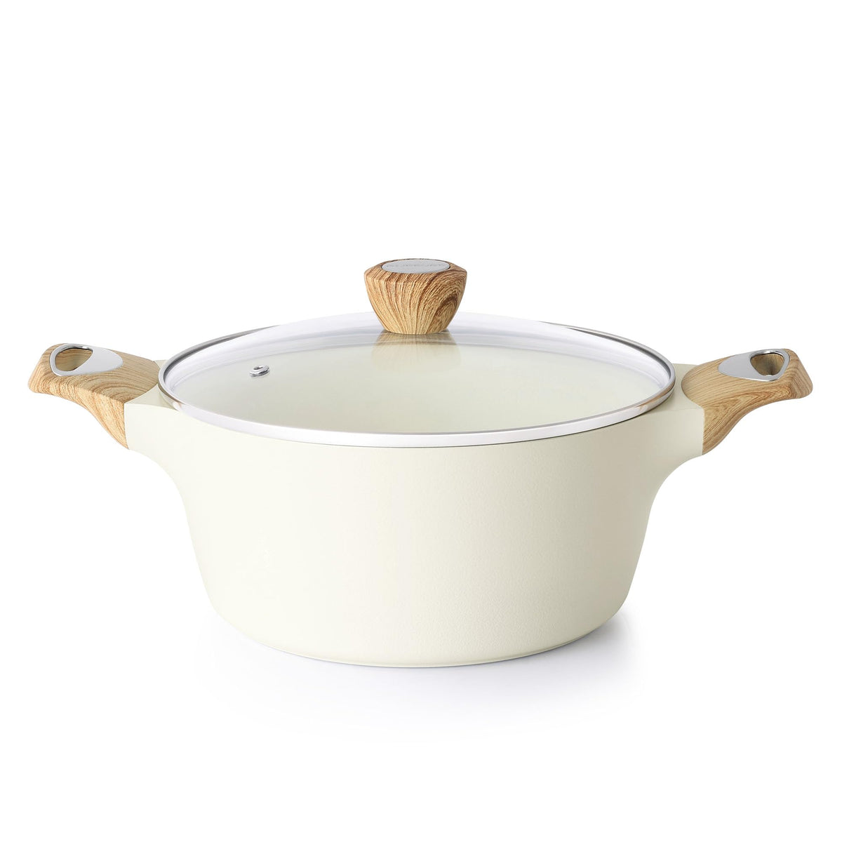 SENSARTE ceramic nonstick stock pot with lid for smooth food release and even heating.