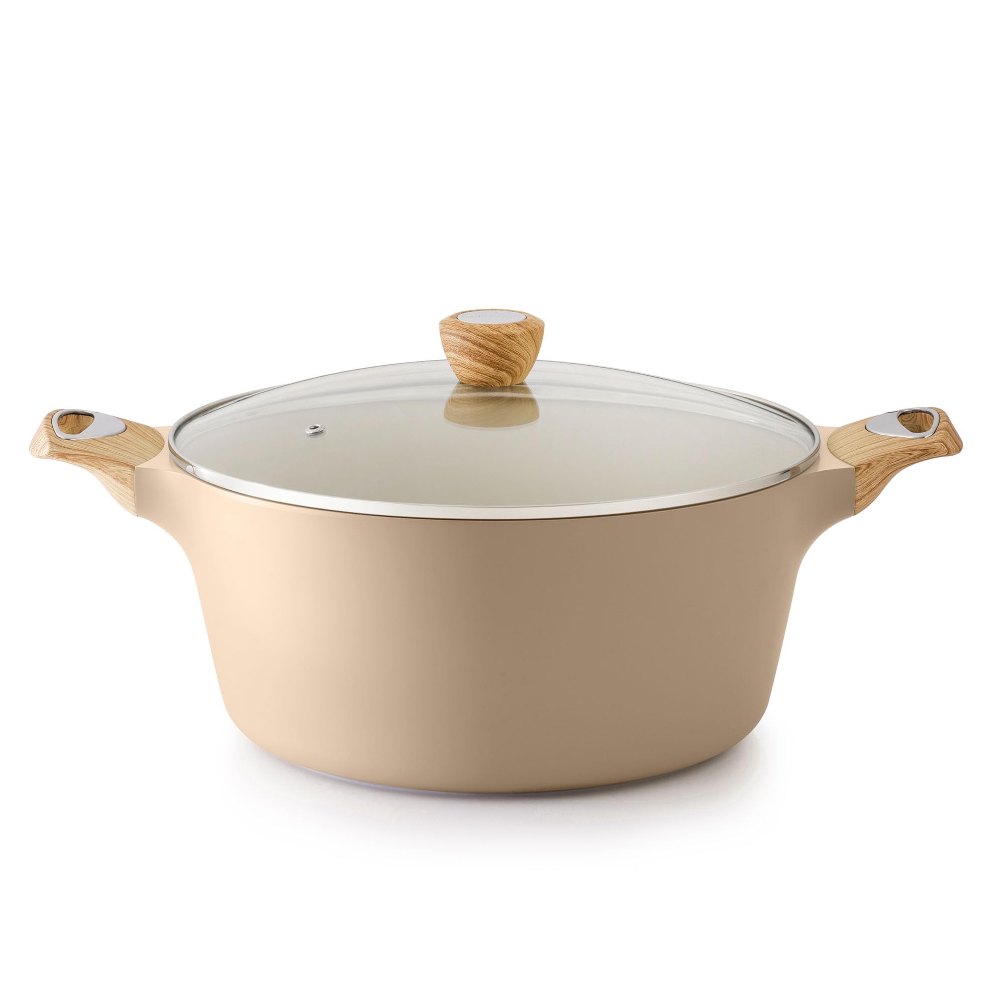 Sensarte ceramic nonstick stock pot with lid for healthy cooking and easy release