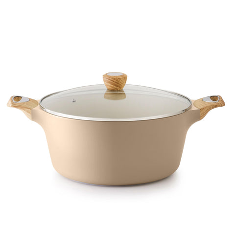 Sensarte ceramic nonstick stock pot with lid for healthy cooking and easy release