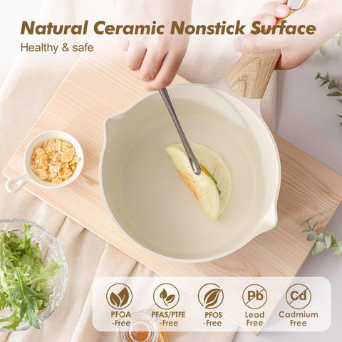 SENSARTE ceramic nonstick surface enables easy food release and low-oil cooking