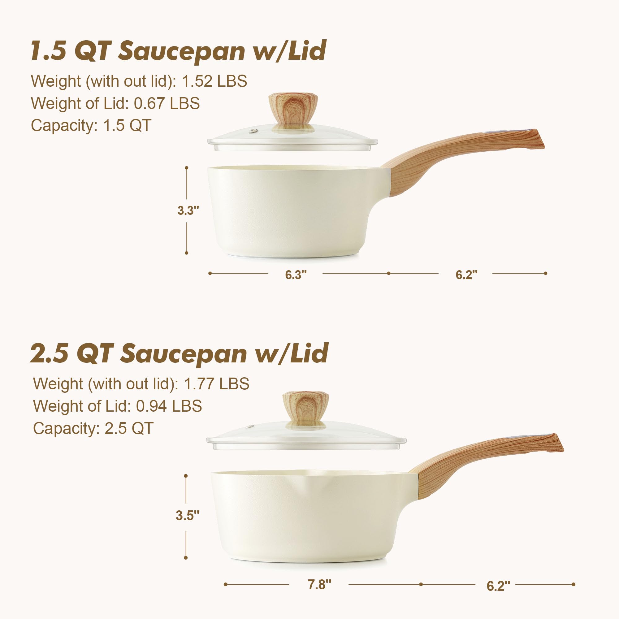 SENSARTE ceramic saucepan set collection for versatile cooking tasks