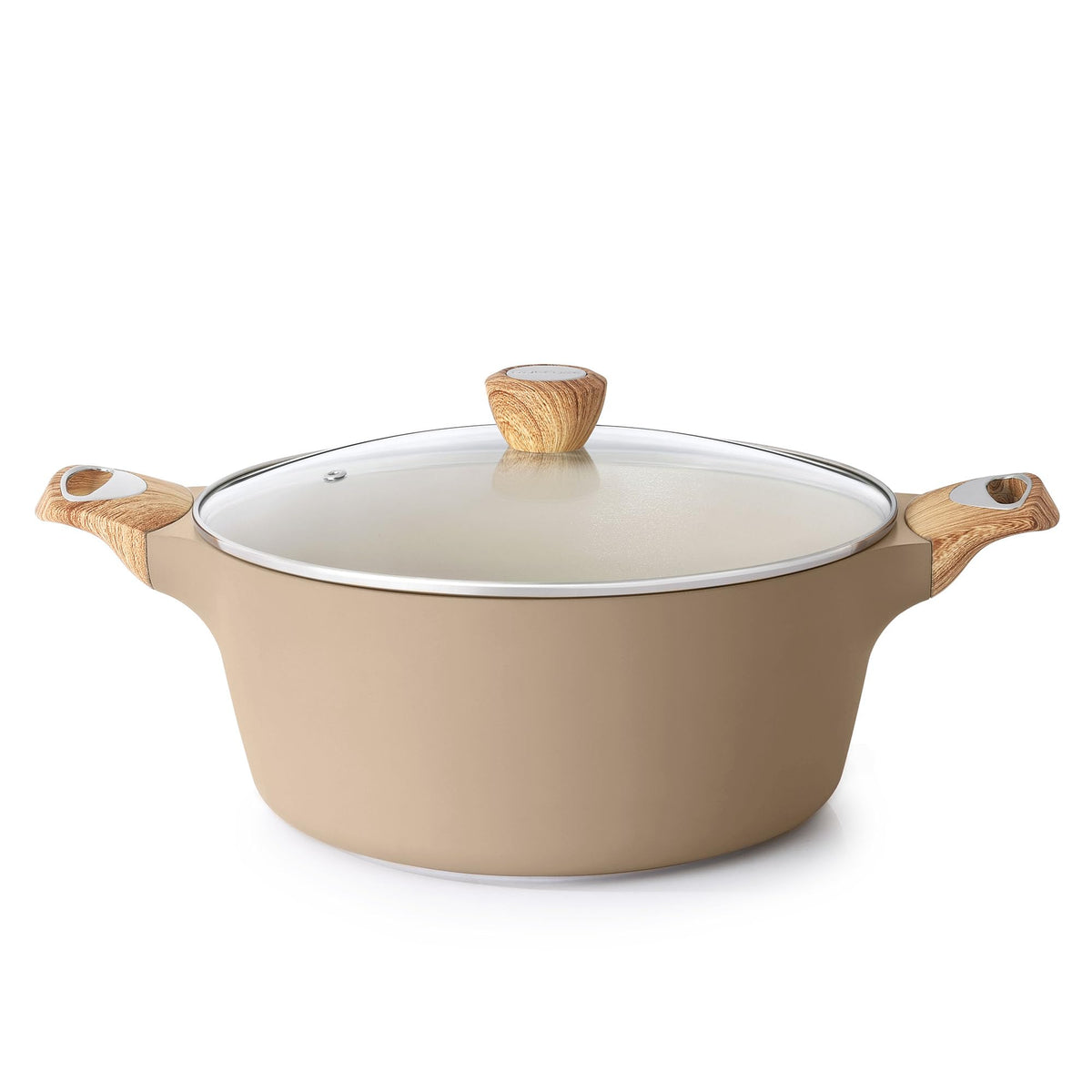 SENSARTE ceramic stockpot lid for precise simmering and easy monitoring.