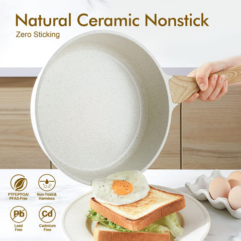 Ceramic surface of SENSARTE pan showing smooth food release with minimal oil