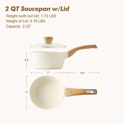 SENSARTE compact 2qt saucepan is perfect for sauces and small dishes.